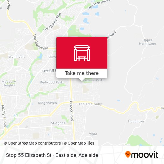 Stop 55 Elizabeth St - East side map