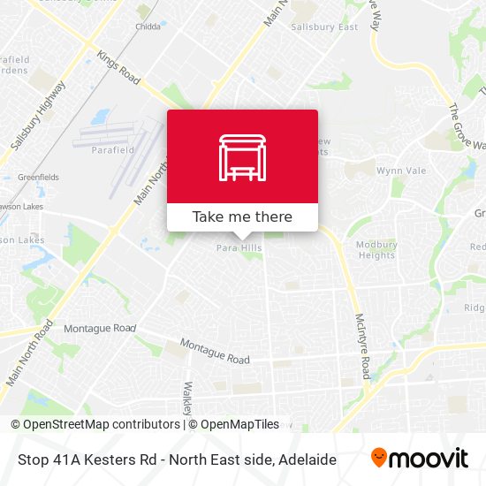 Stop 41A Kesters Rd - North East side map