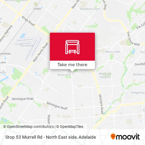 Stop 53 Murrell Rd - North East side map
