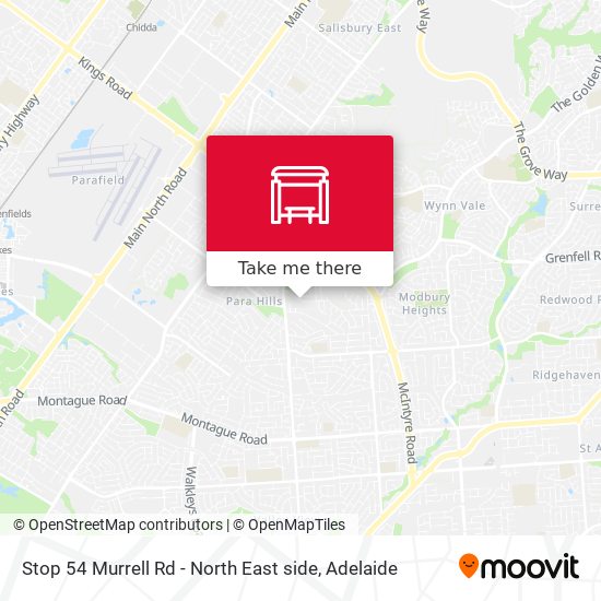 Stop 54 Murrell Rd - North East side map