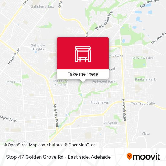 Stop 47 Golden Grove Rd - East side map