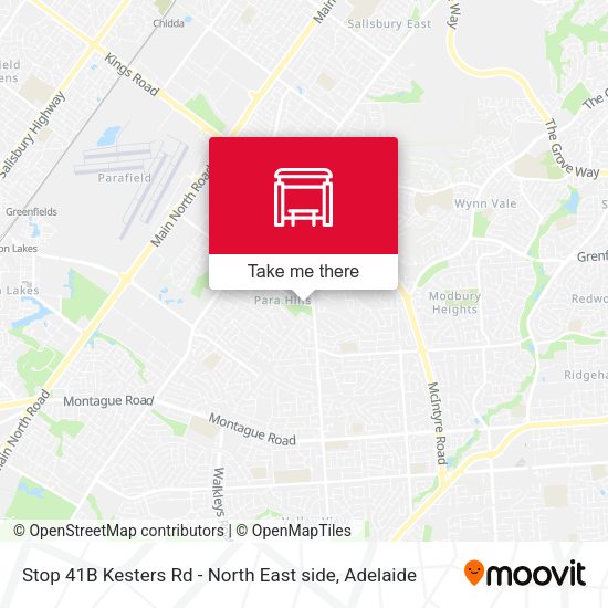 Stop 41B Kesters Rd - North East side map