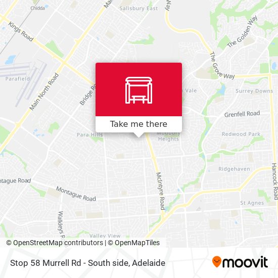 Stop 58 Murrell Rd - South side map