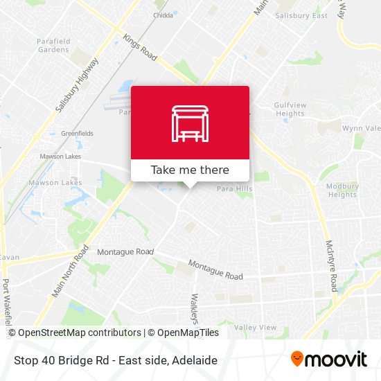 Stop 40 Bridge Rd - East side map