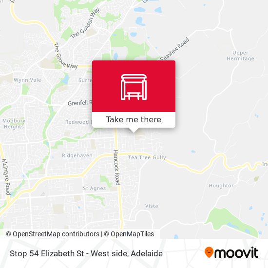 Stop 54 Elizabeth St - West side map