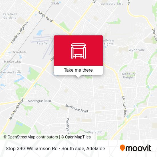 Stop 39G Williamson Rd - South side map