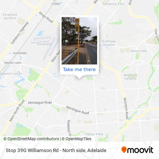 Stop 39G Williamson Rd - North side map