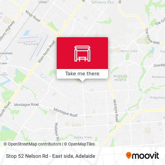 Stop 52 Nelson Rd - East side map
