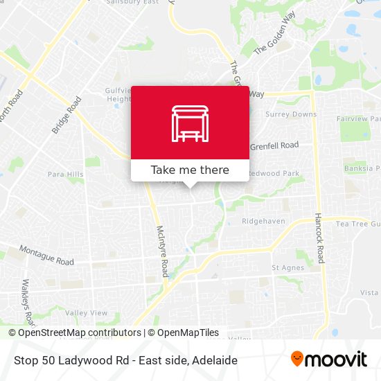 Stop 50 Ladywood Rd - East side map