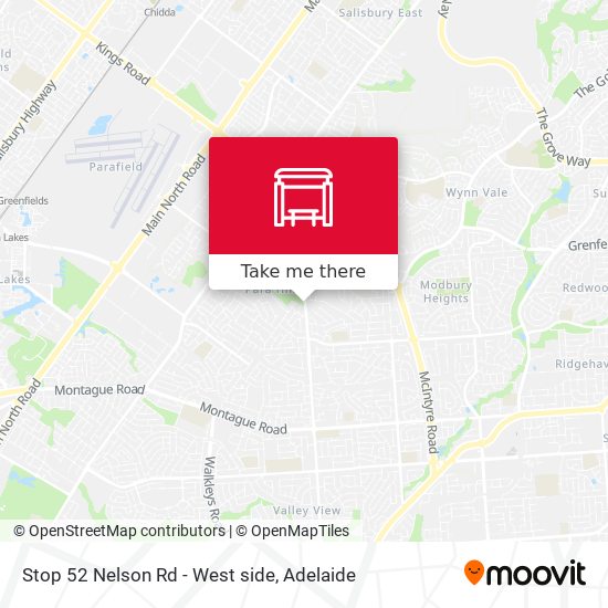 Stop 52 Nelson Rd - West side map