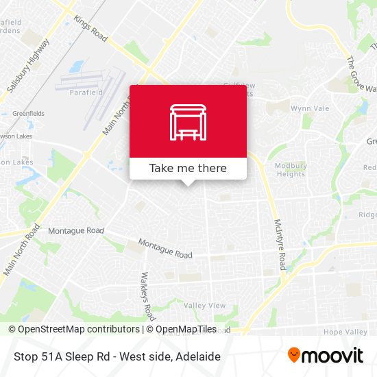 Stop 51A Sleep Rd - West side map