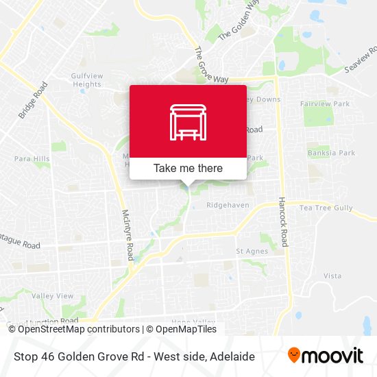 Stop 46 Golden Grove Rd - West side map