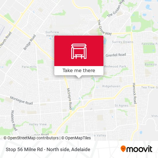 Stop 56 Milne Rd - North side map