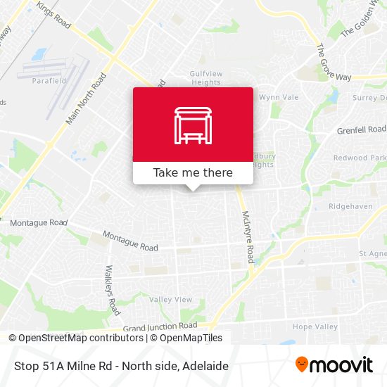 Stop 51A Milne Rd - North side map
