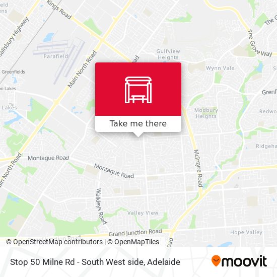 Stop 50 Milne Rd - South West side map
