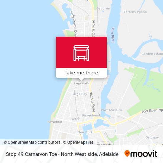 Mapa Stop 49 Carnarvon Tce - North West side