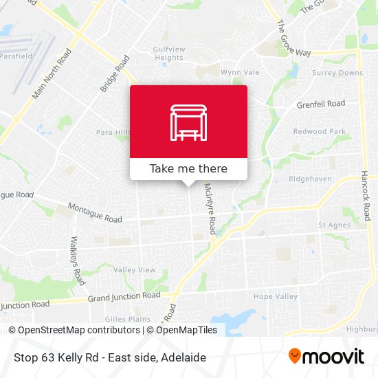 Stop 63 Kelly Rd - East side map