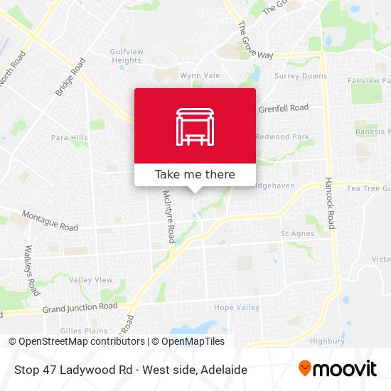 Stop 47 Ladywood Rd - West side map