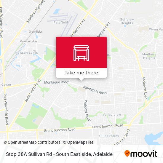 Stop 38A Sullivan Rd - South East side map