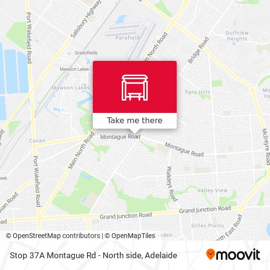 Mapa Stop 37A Montague Rd - North side