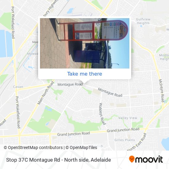 Mapa Stop 37C Montague Rd - North side