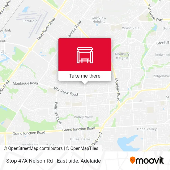 Stop 47A Nelson Rd - East side map