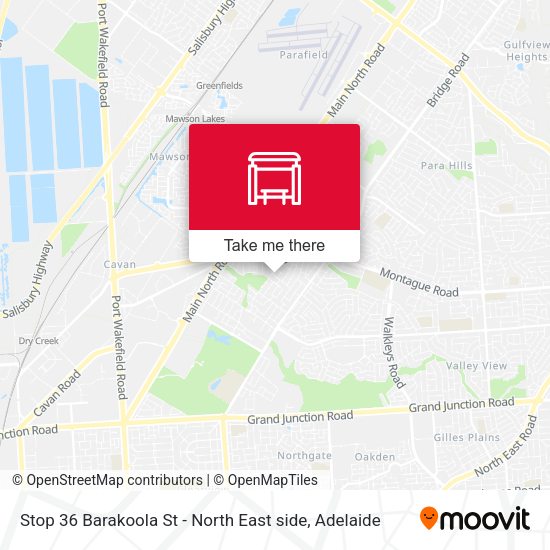 Stop 36 Barakoola St - North East side map