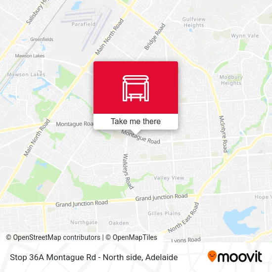 Stop 36A Montague Rd - North side map