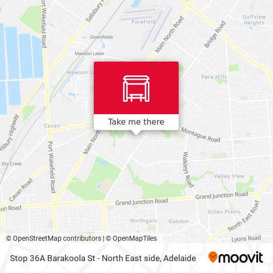 Stop 36A Barakoola St - North East side map