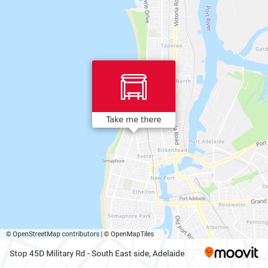 Stop 45D Military Rd - South East side map