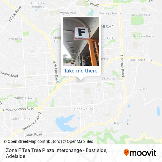 Mapa Zone F Tea Tree Plaza Interchange - East side