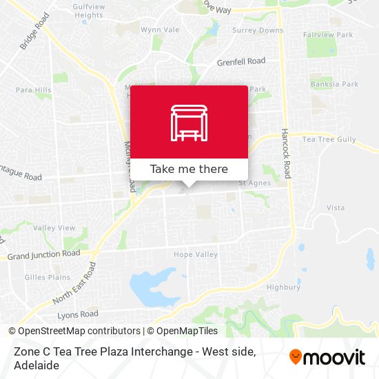 Mapa Zone C Tea Tree Plaza Interchange - West side