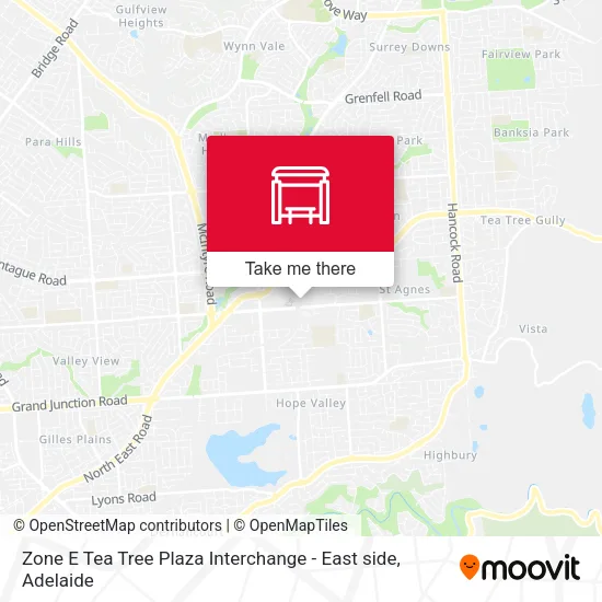 Zone E Tea Tree Plaza Interchange - East side map