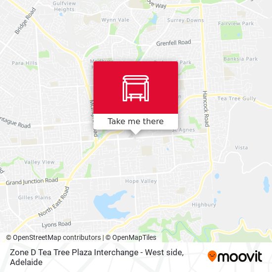 Mapa Zone D Tea Tree Plaza Interchange - West side