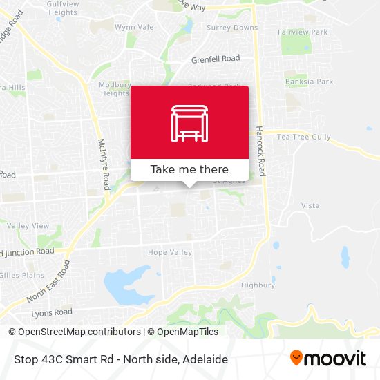Stop 43C Smart Rd - North side map