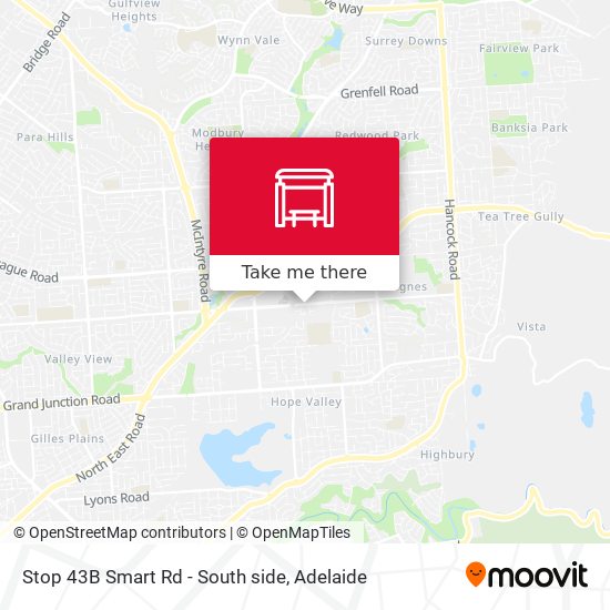 Stop 43B Smart Rd - South side map