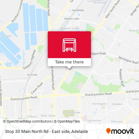 Stop 30 Main North Rd - East side map