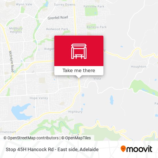 Stop 45H Hancock Rd - East side map