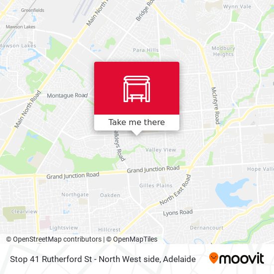 Stop 41 Rutherford St - North West side map