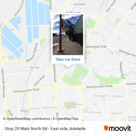 Stop 29 Main North Rd - East side map