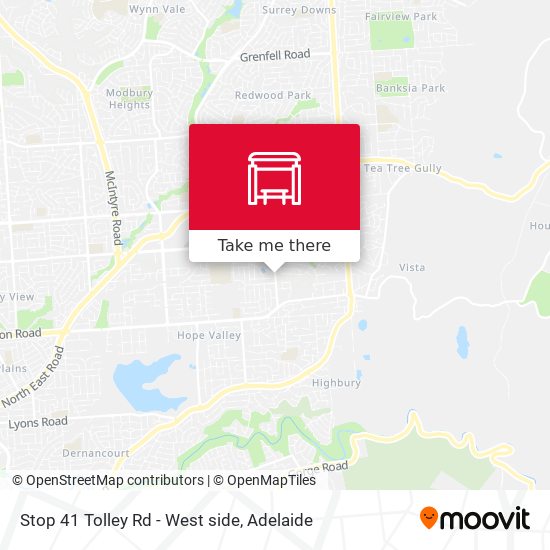 Stop 41 Tolley Rd - West side map