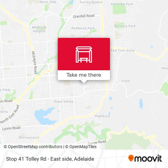Stop 41 Tolley Rd - East side map