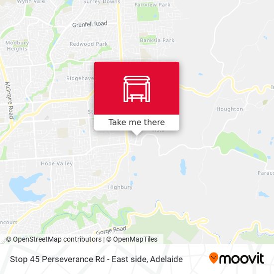 Stop 45 Perseverance Rd - East side map