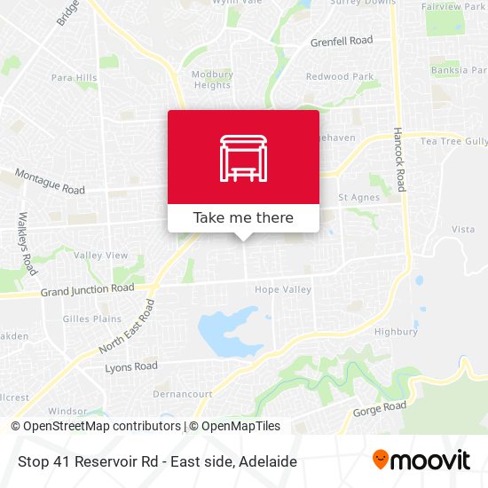 Stop 41 Reservoir Rd - East side map