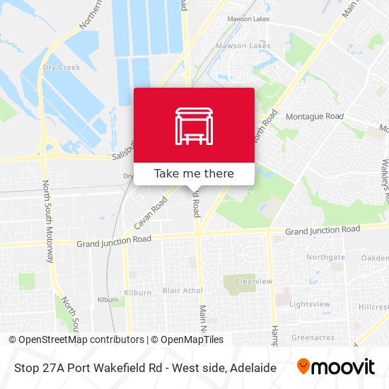 Stop 27A Port Wakefield Rd - West side map