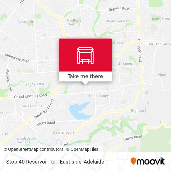 Stop 40 Reservoir Rd - East side map