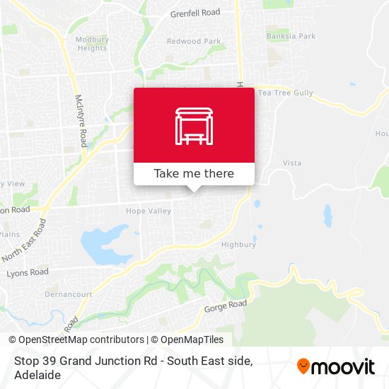 Stop 39 Grand Junction Rd - South East side map