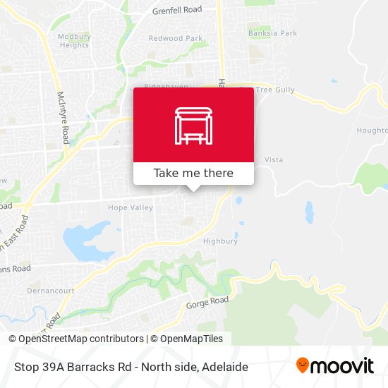 Stop 39A Barracks Rd - North side map