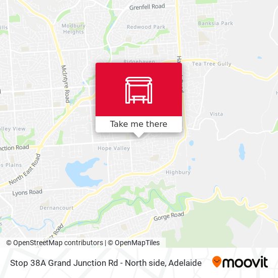 Stop 38A Grand Junction Rd - North side map