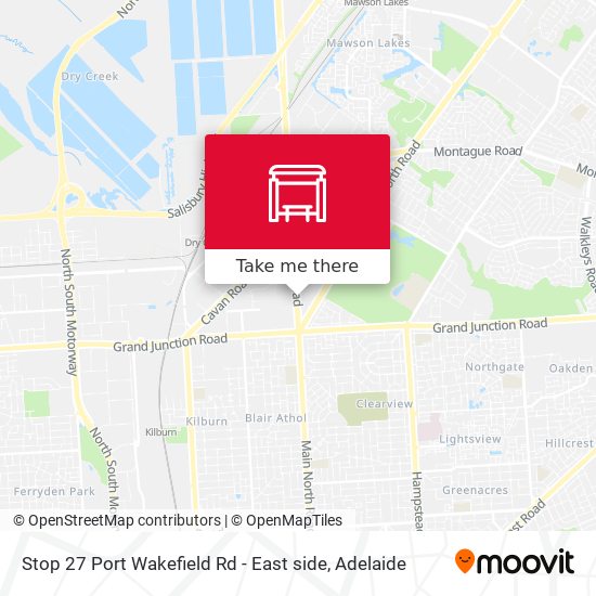 Stop 27 Port Wakefield Rd - East side map